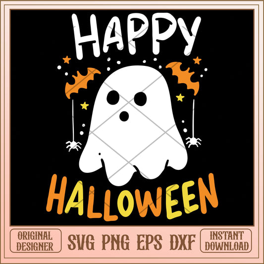 Happy Ghost halloween svg, halloween characters svg, digital download