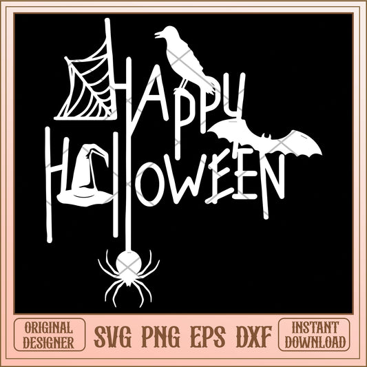 Happy Halloween white svg, Disney characters svg, Digital Download