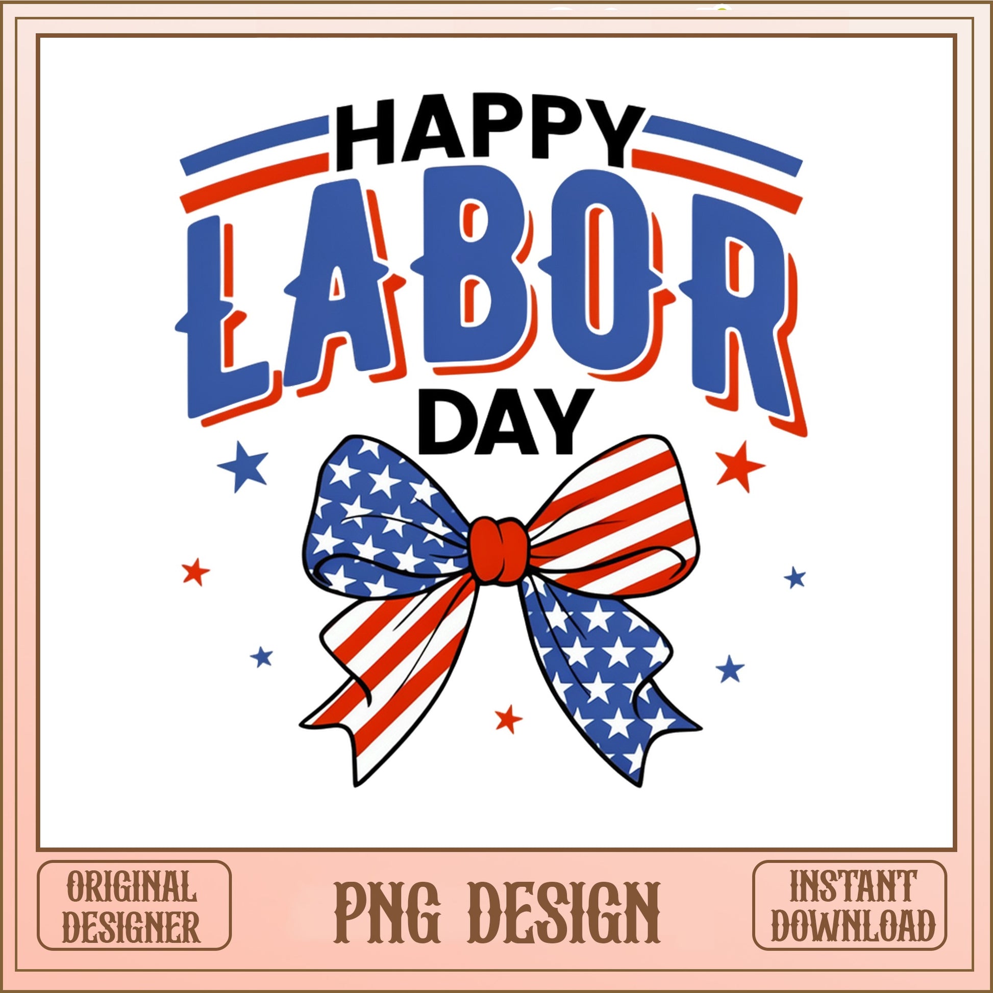 Happy Labor Day PNG, American Flag Bow PNG, Patriotic PNG