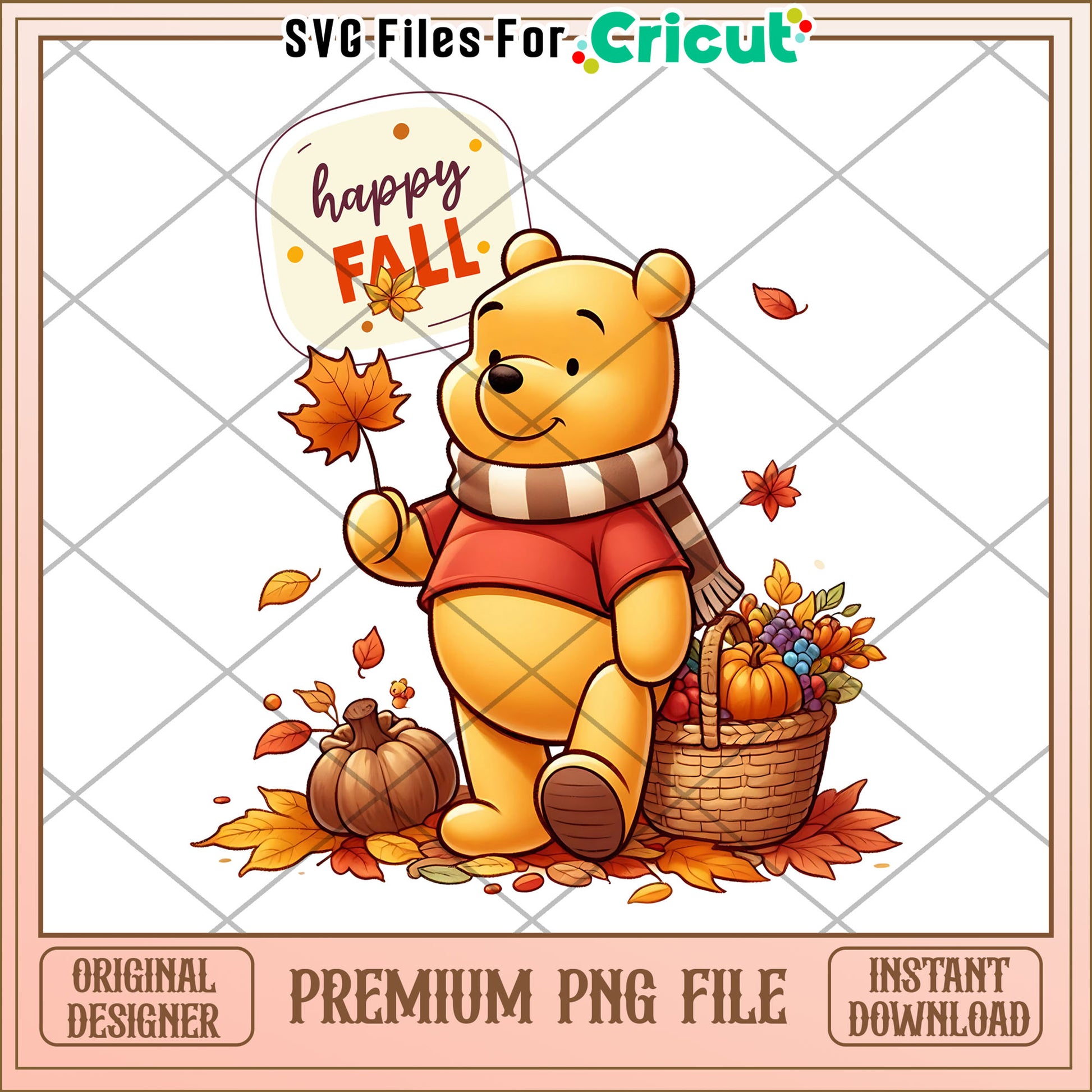 Happy fall winnie the pooh png, thanksgiving season png, winnie the pooh png