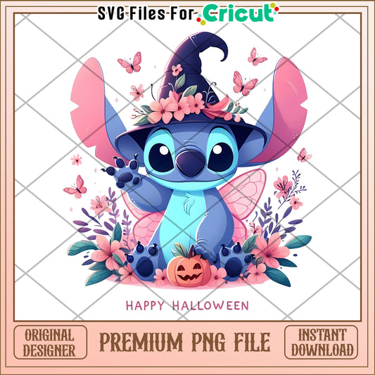Happy halloween stitch png, spirit halloween png, funny stitch png