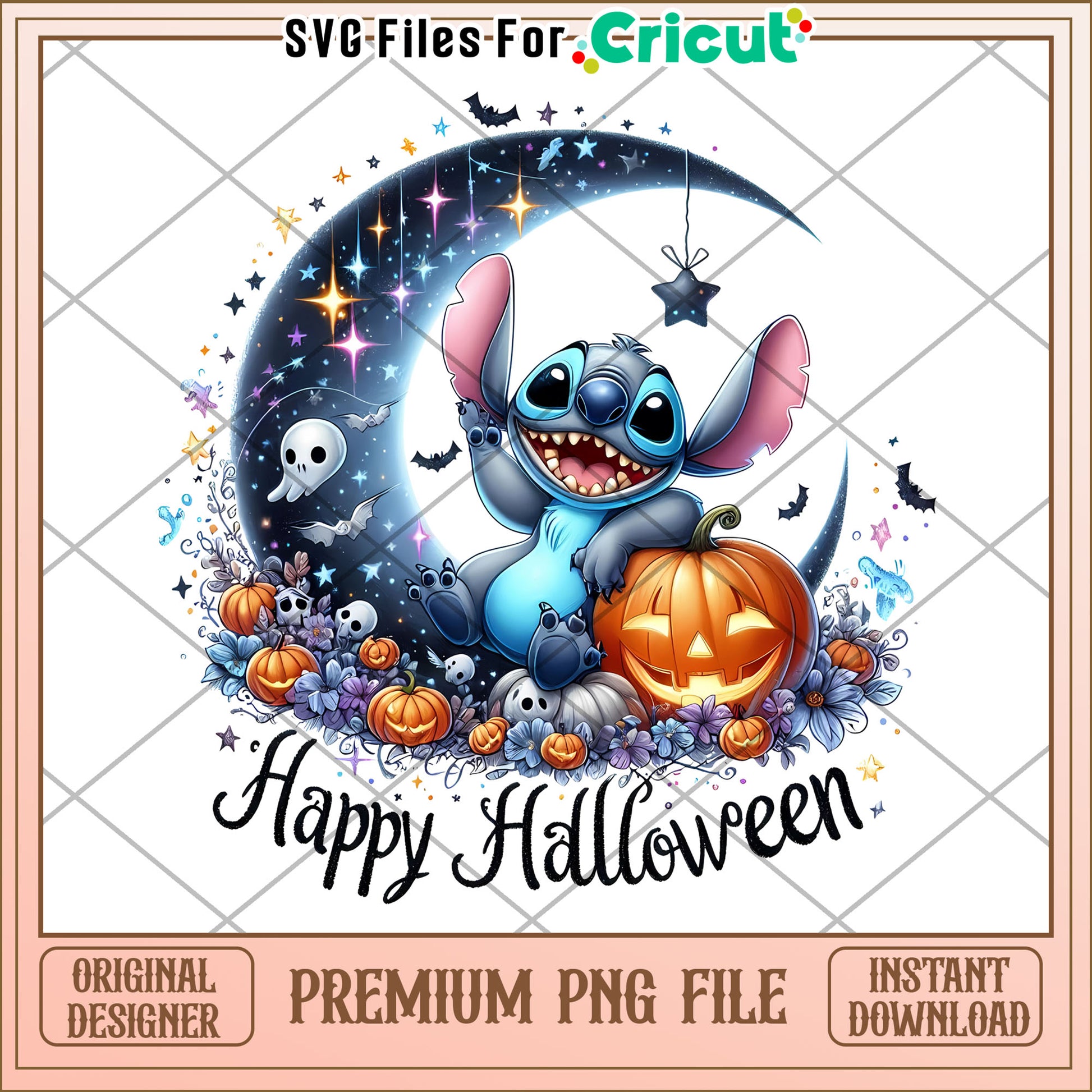 Happy halloween stitch png, spooky characters png, halloween time png