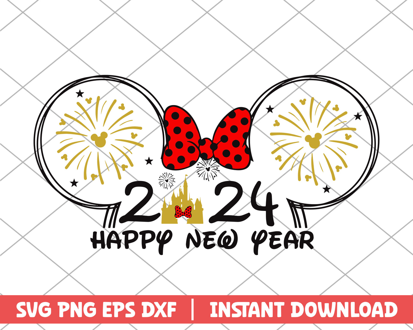 Happy new year girl disney svg