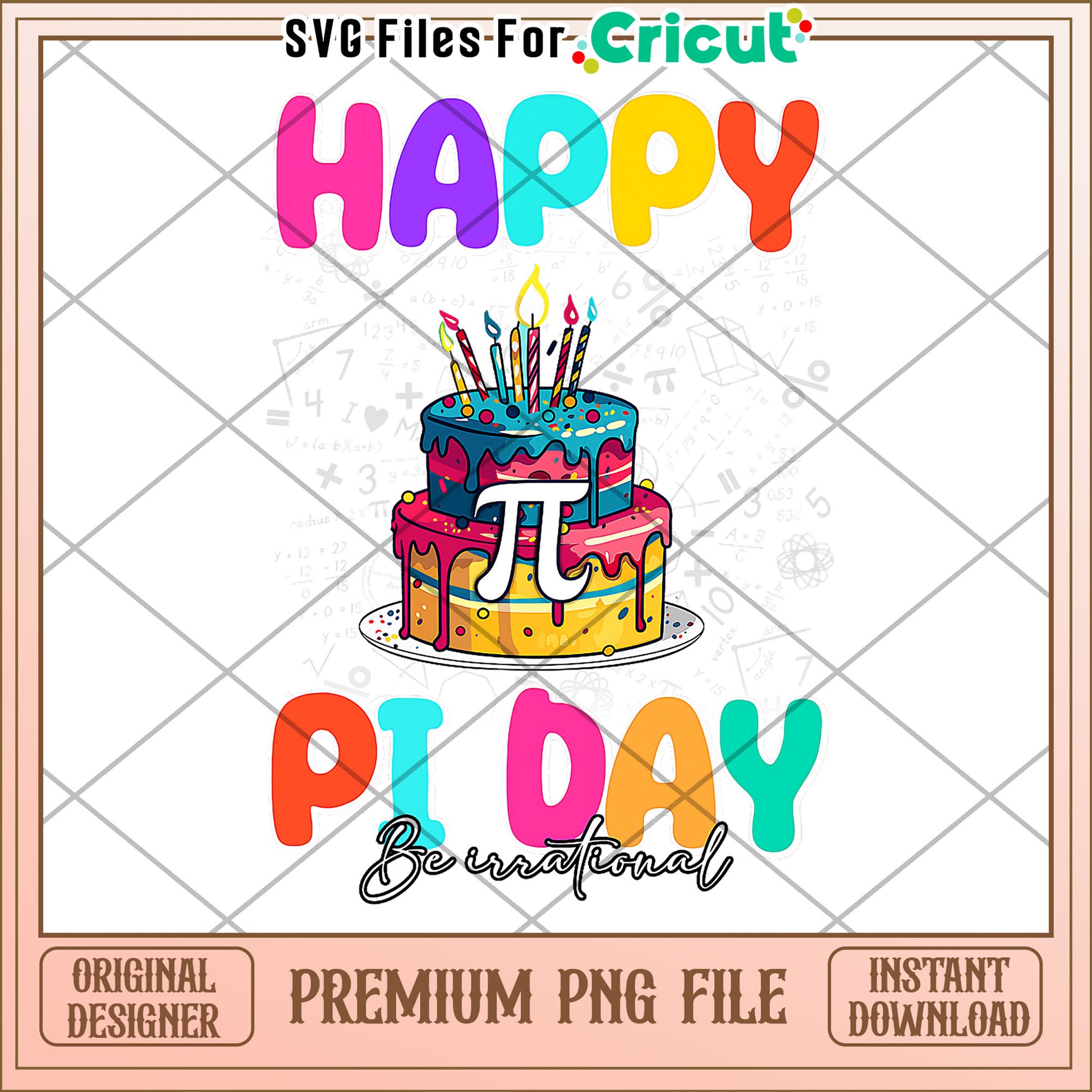 Happy pi day png, colorful classroom tools png, educational supplies illustration png