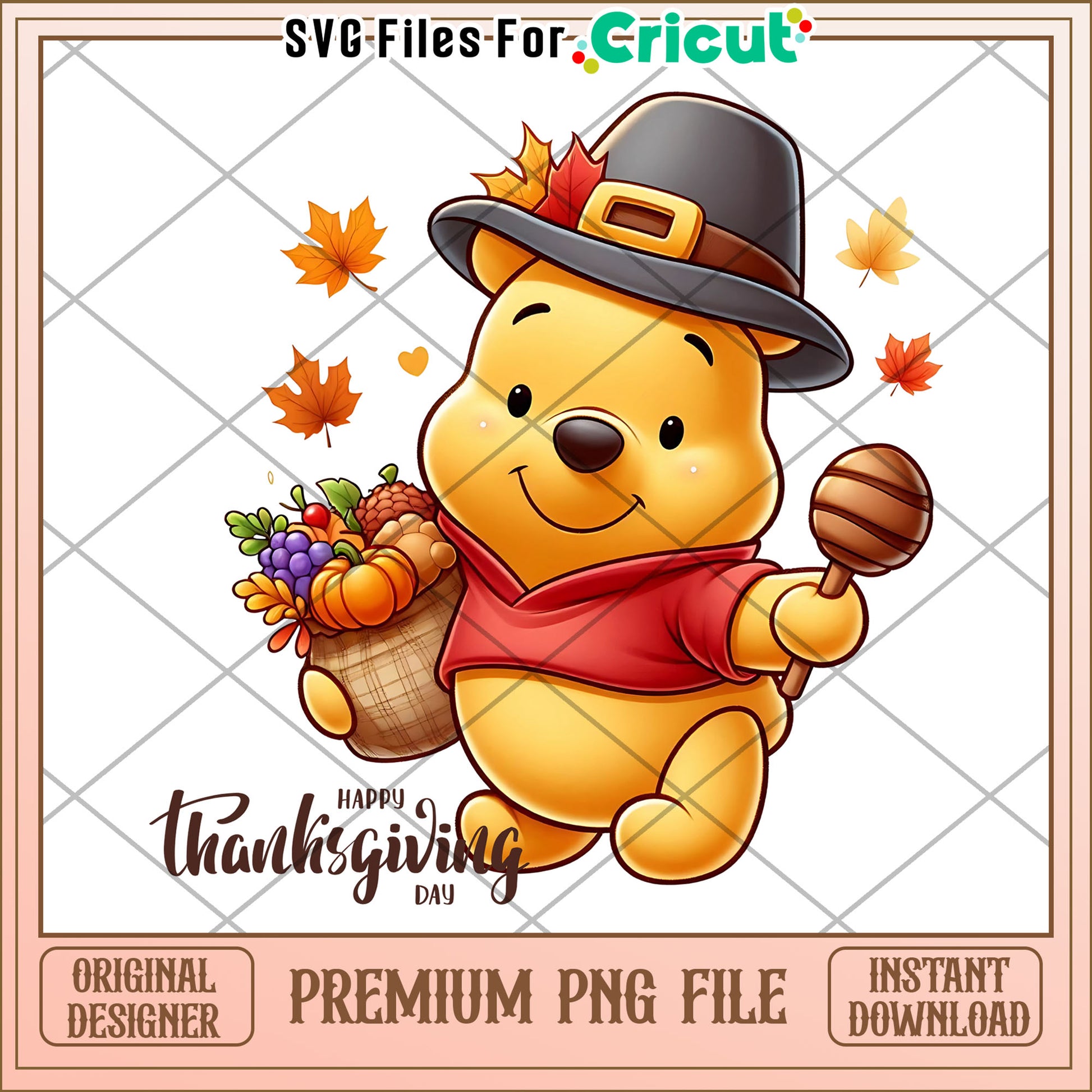 Happy thanksgiving winnie pooh png, thanksgiving season png, winnie the pooh png