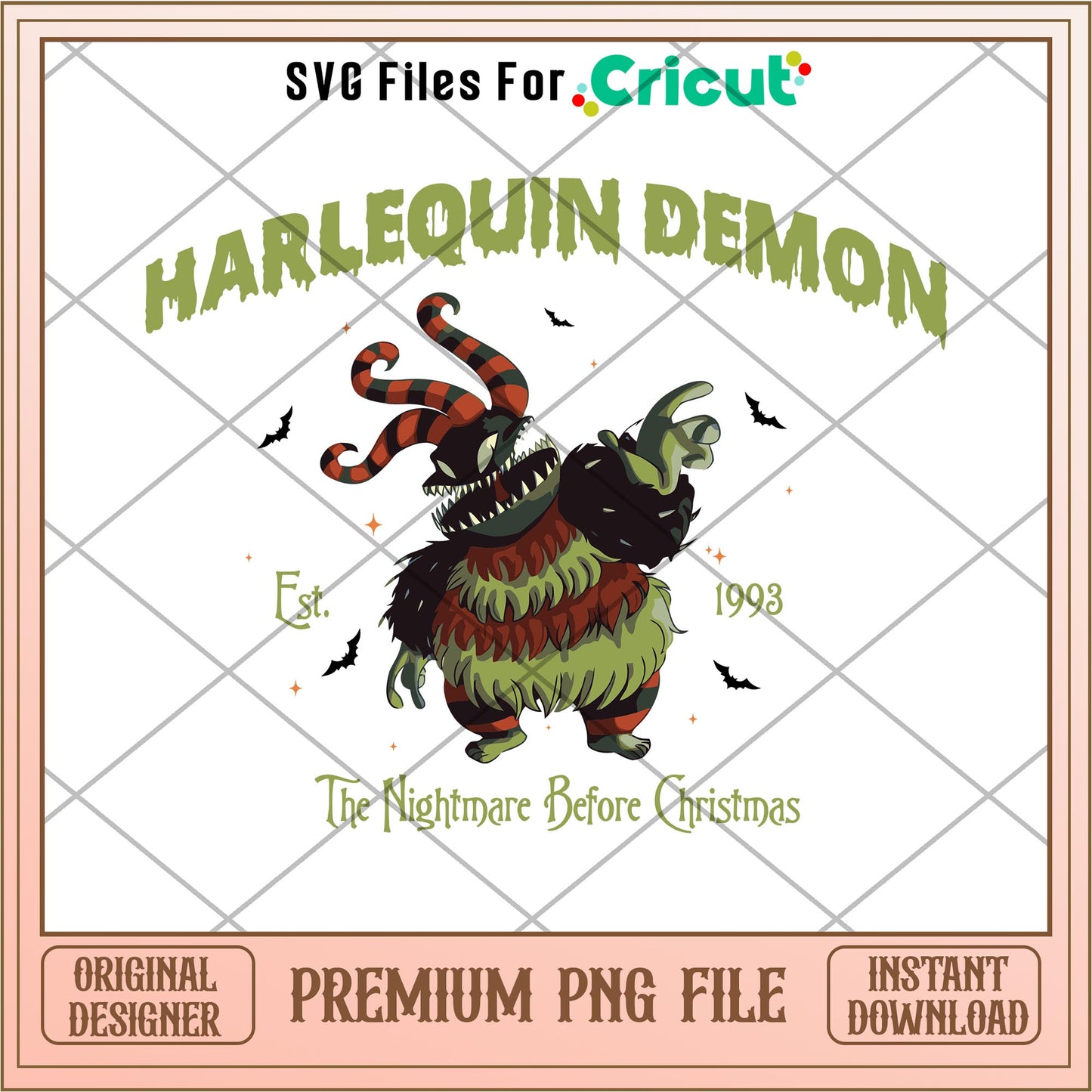 Harlequin Demon  est 1993 The Nightmare Before Christmas png, Nightmare before christmas png, digital download