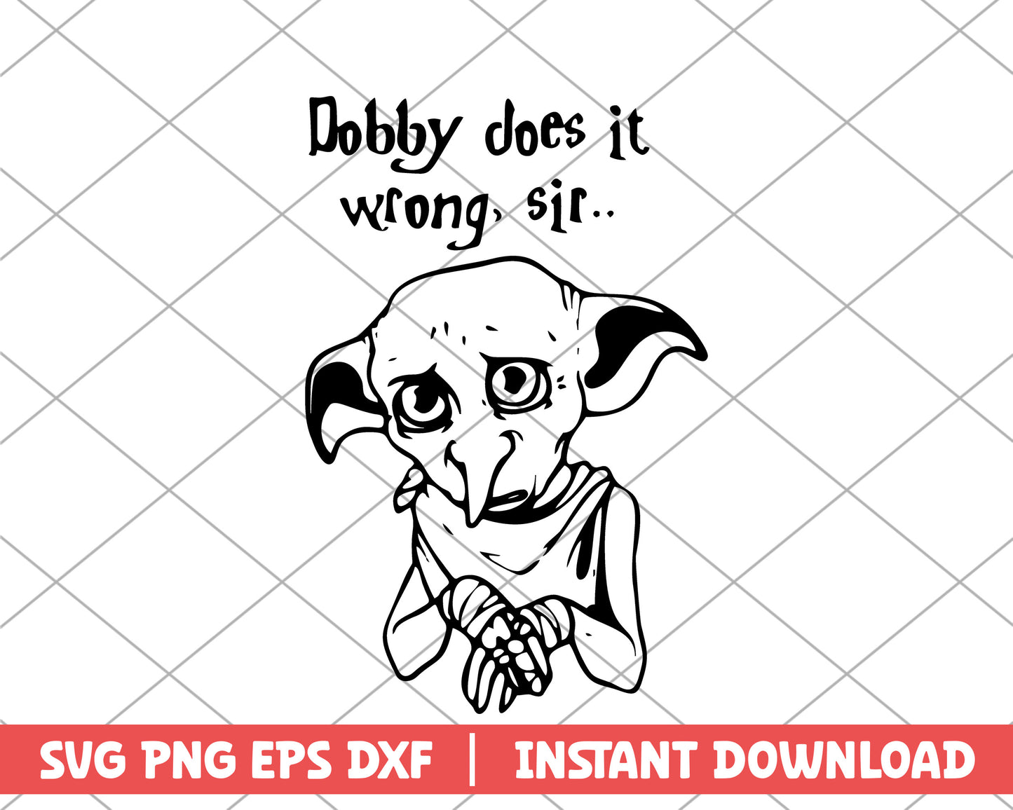 Harry Potter Dobby does it wrong sir cartoon svg