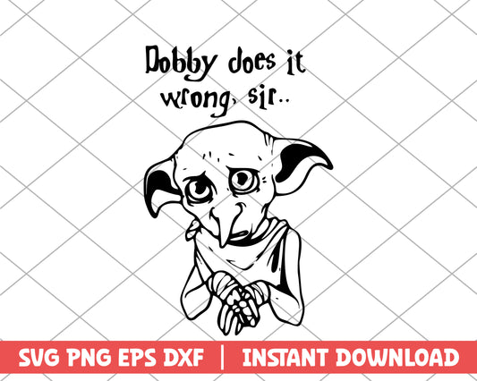 Harry Potter Dobby does it wrong sir cartoon svg