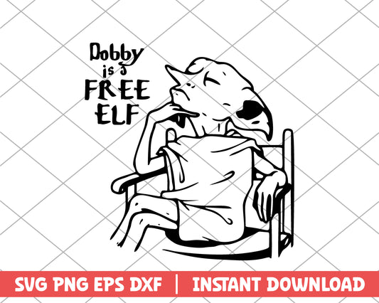 Harry Potter Dobby is free elf cartoon svg