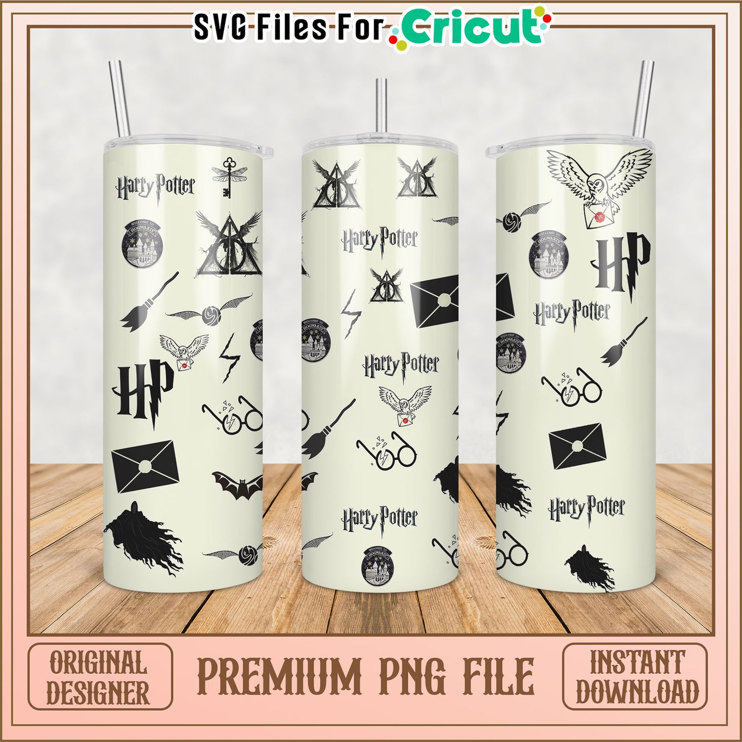 Harry Potter Tumbler Design PNG for Cricut Instant Download