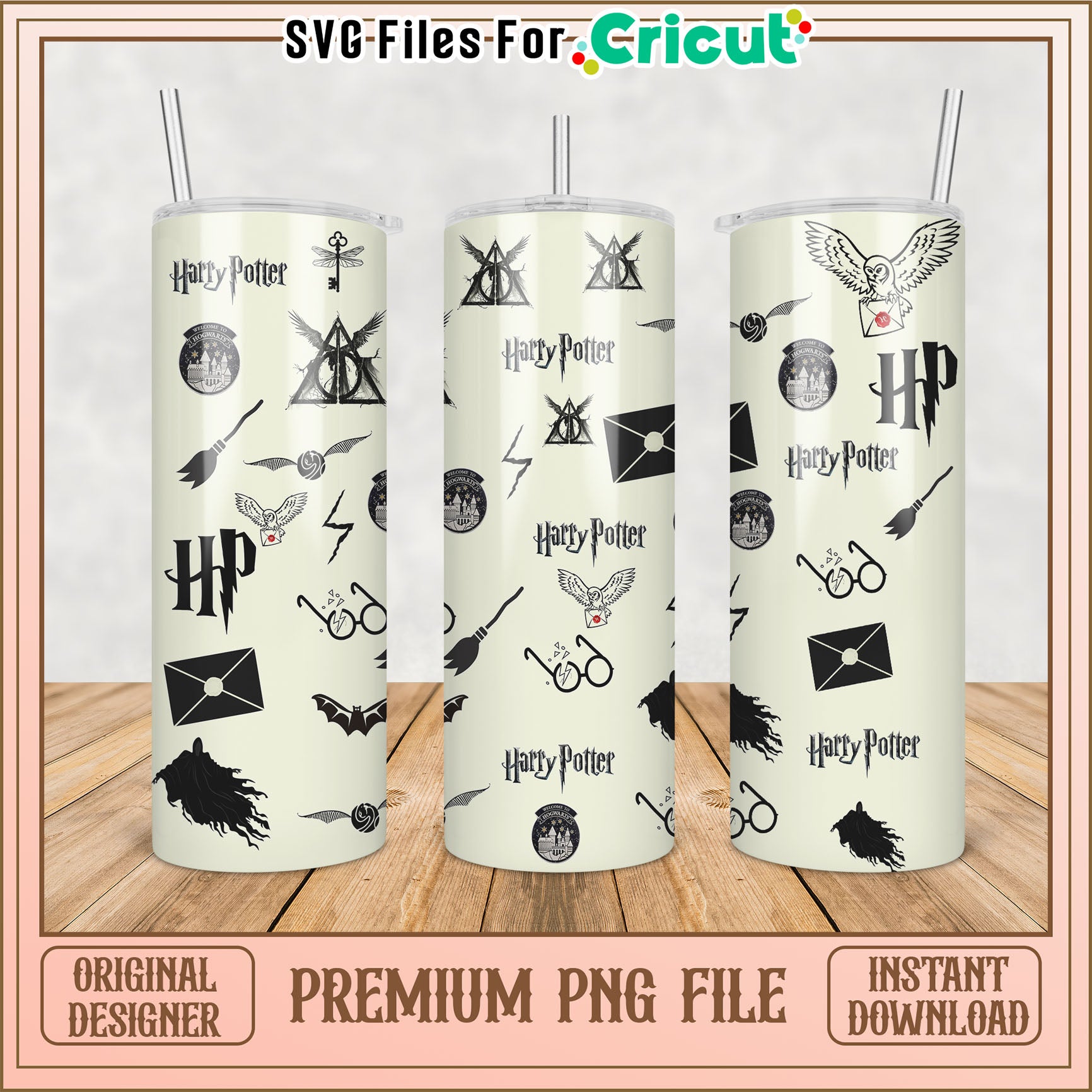 Harry Potter Tumbler Design PNG for Cricut Instant Download