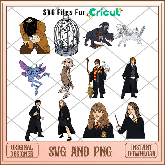 Cool Harry Potter svg bundle, Hogwarts characters svg - Svgfileforcricut