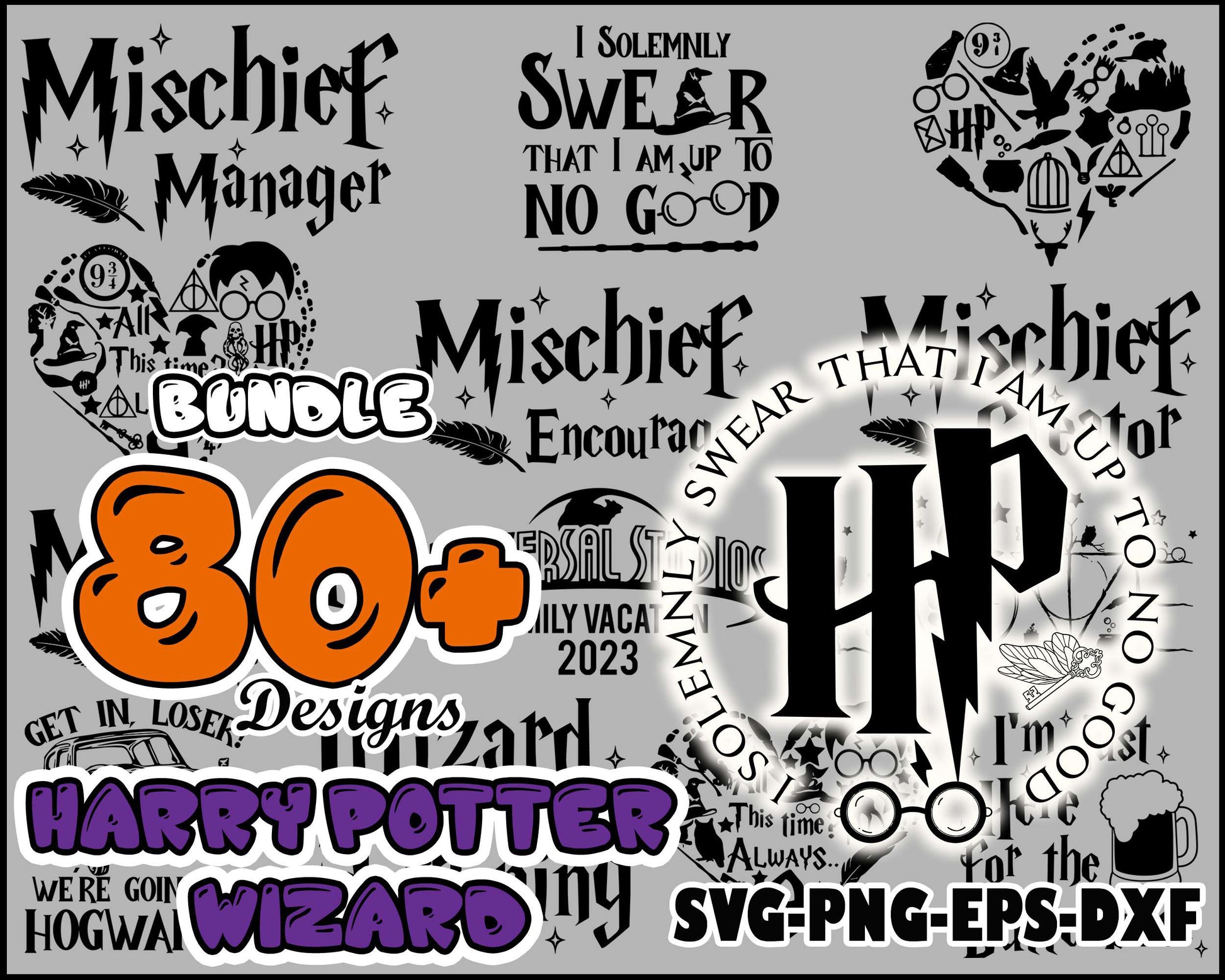 Harry pootter wizard black white bundle svg, Harry pootter​ svg