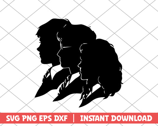 Harry Potter x Hermione x Ron cartoon svg