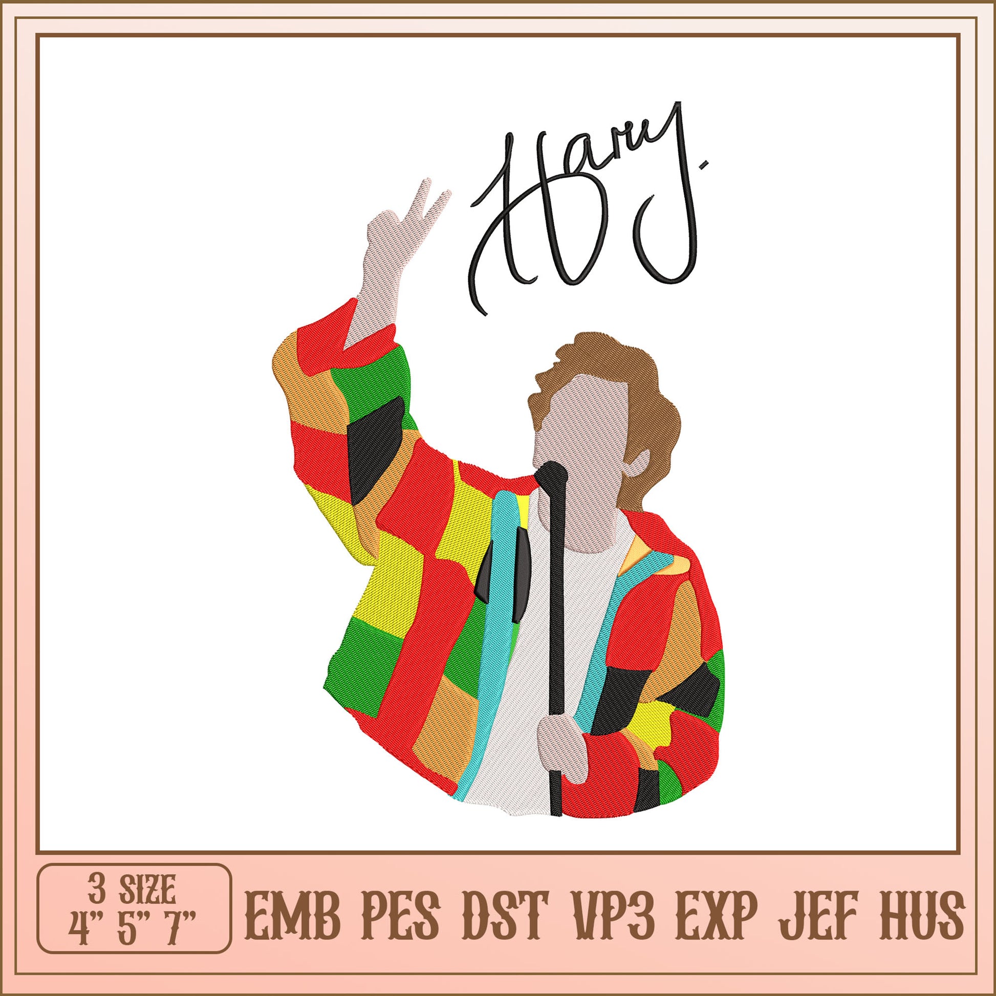 Harry Styles Embroidery Design