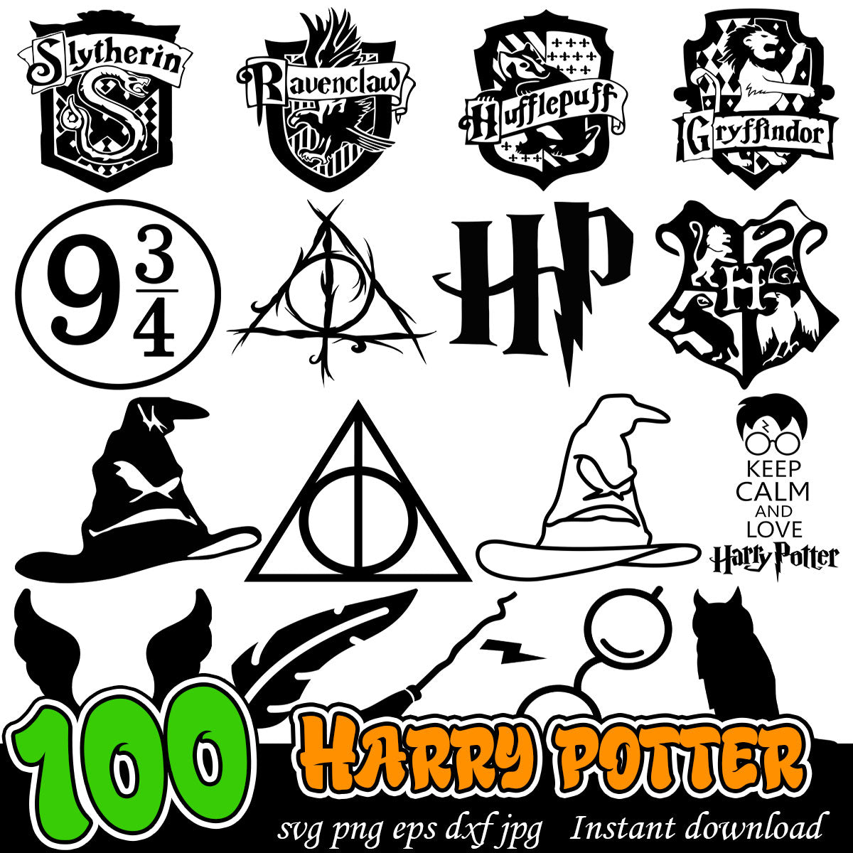 Harry potter Bundle Svg, Harry Potter symbols svg bundle