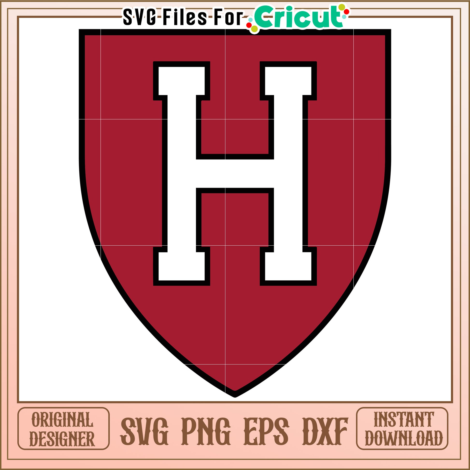 Harvard Shield SVG File for Cricut, Perfect for Creative Projects and Crafts
