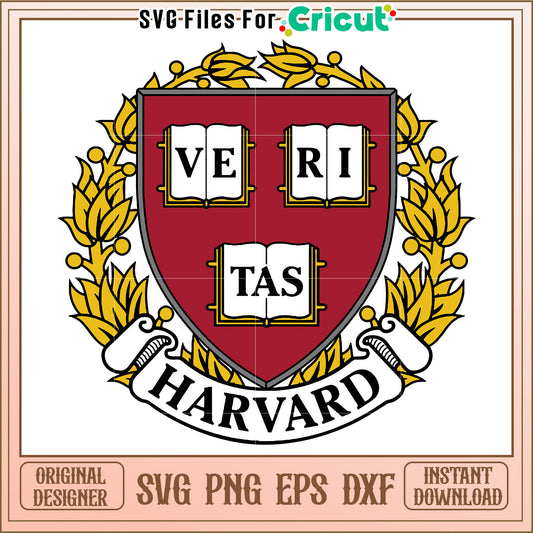 Harvard University Crest SVG File for Cricut, Instant Download Available Now