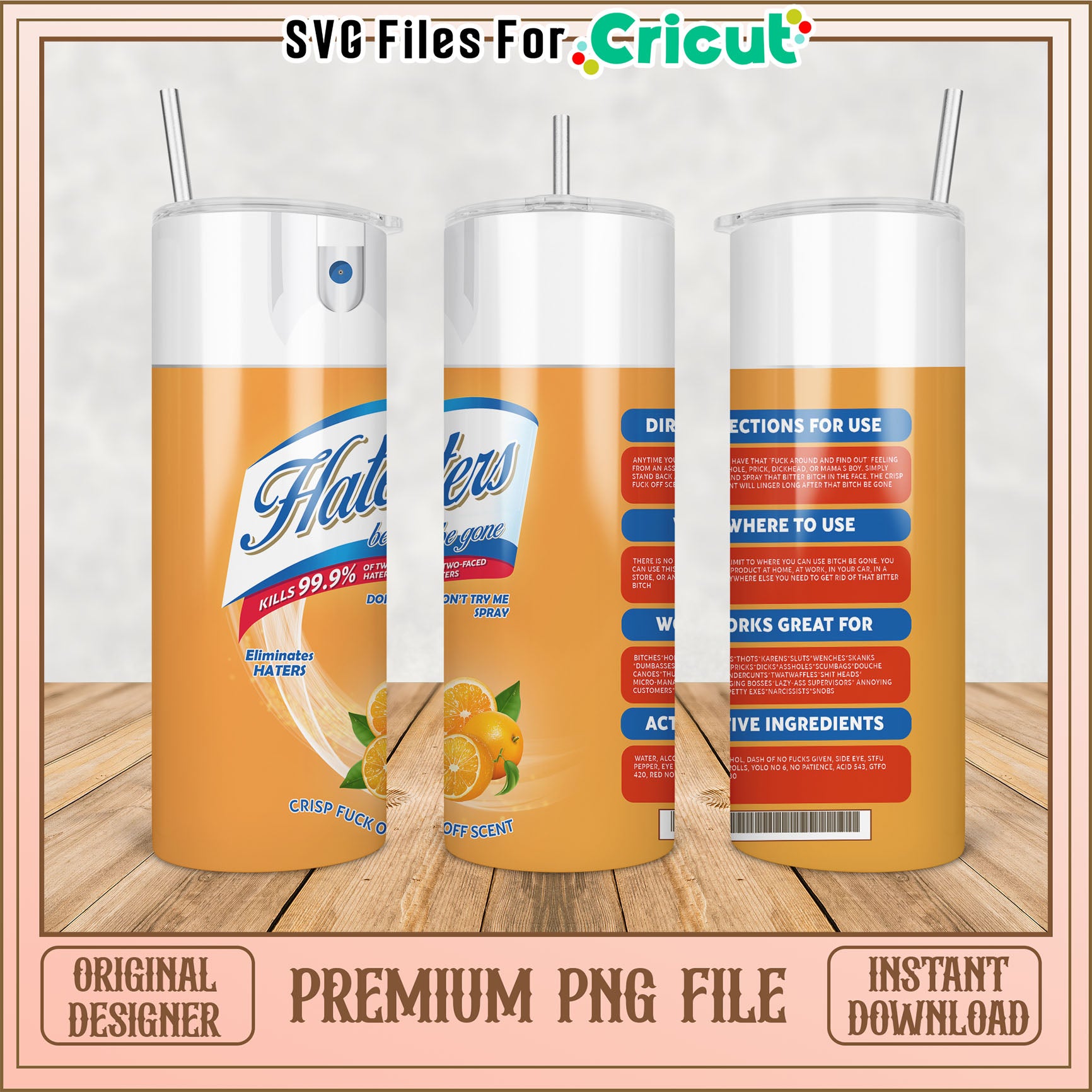 Haters Be Gone PNG Sublimation Design