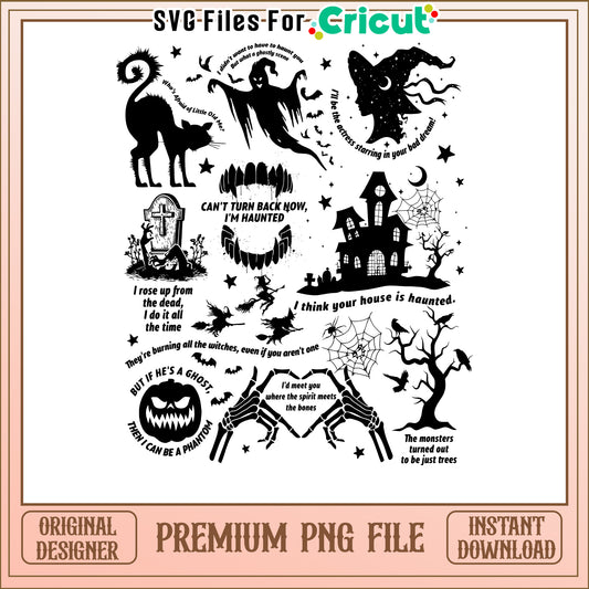 Haunted House PNG Design for Cricut, Perfect for Halloween Crafts