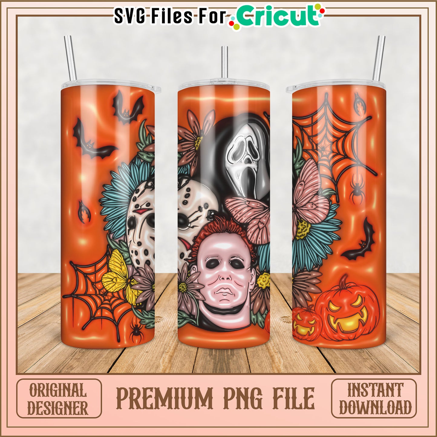 Haunted Tumbler Design for Halloween PNG Instant Download Files