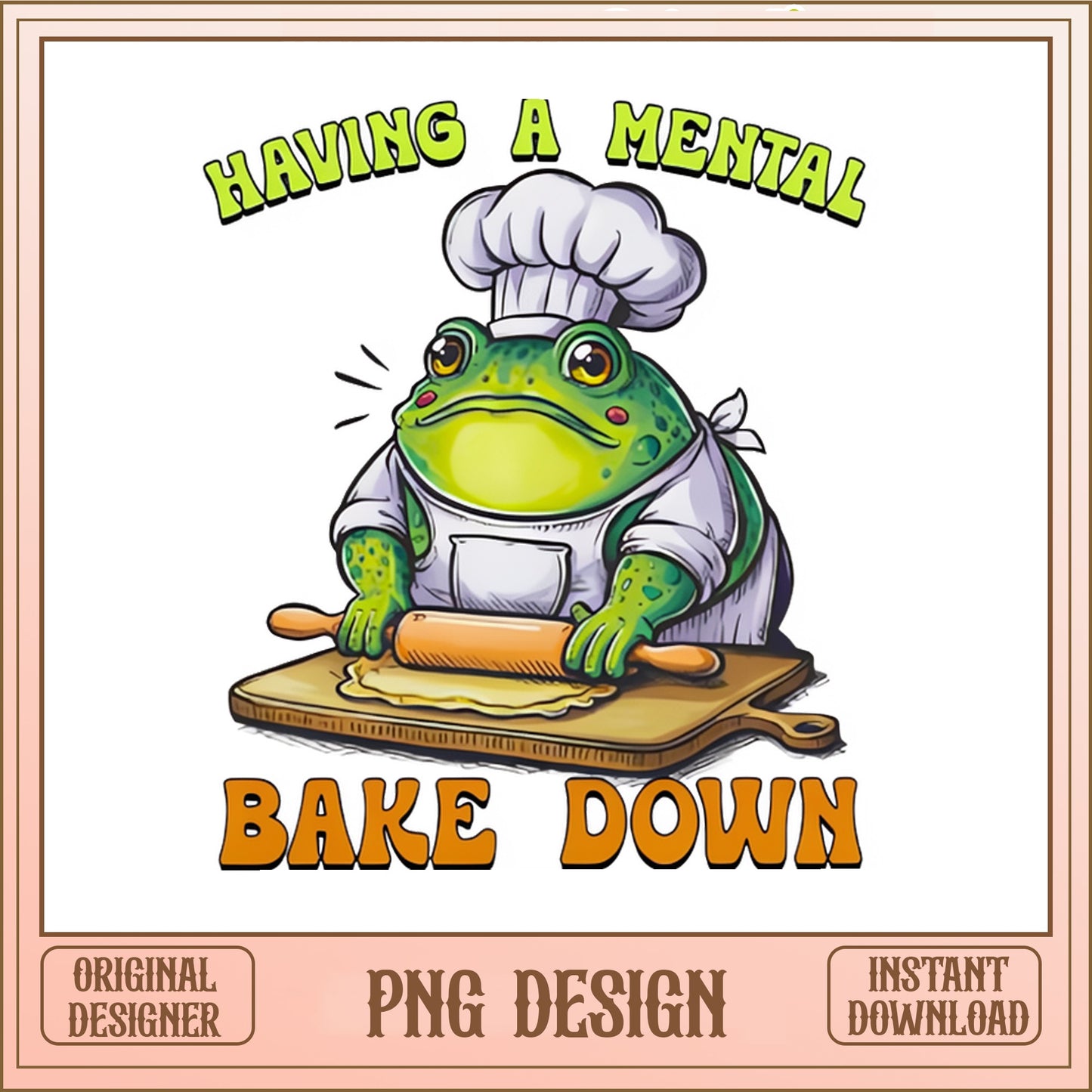 Having A Mental Bake Down Frog PNG, Funny Frog PNG, Baker PNG