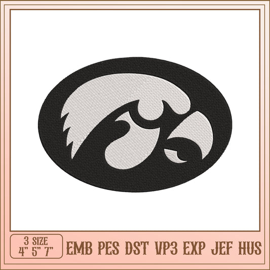 Hawk Embroidery Design 4x7 Inch