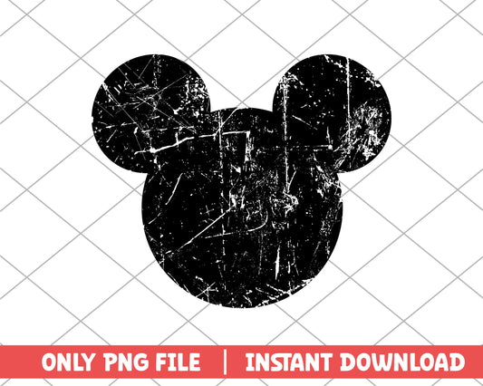 Head mickey vintage black disney png