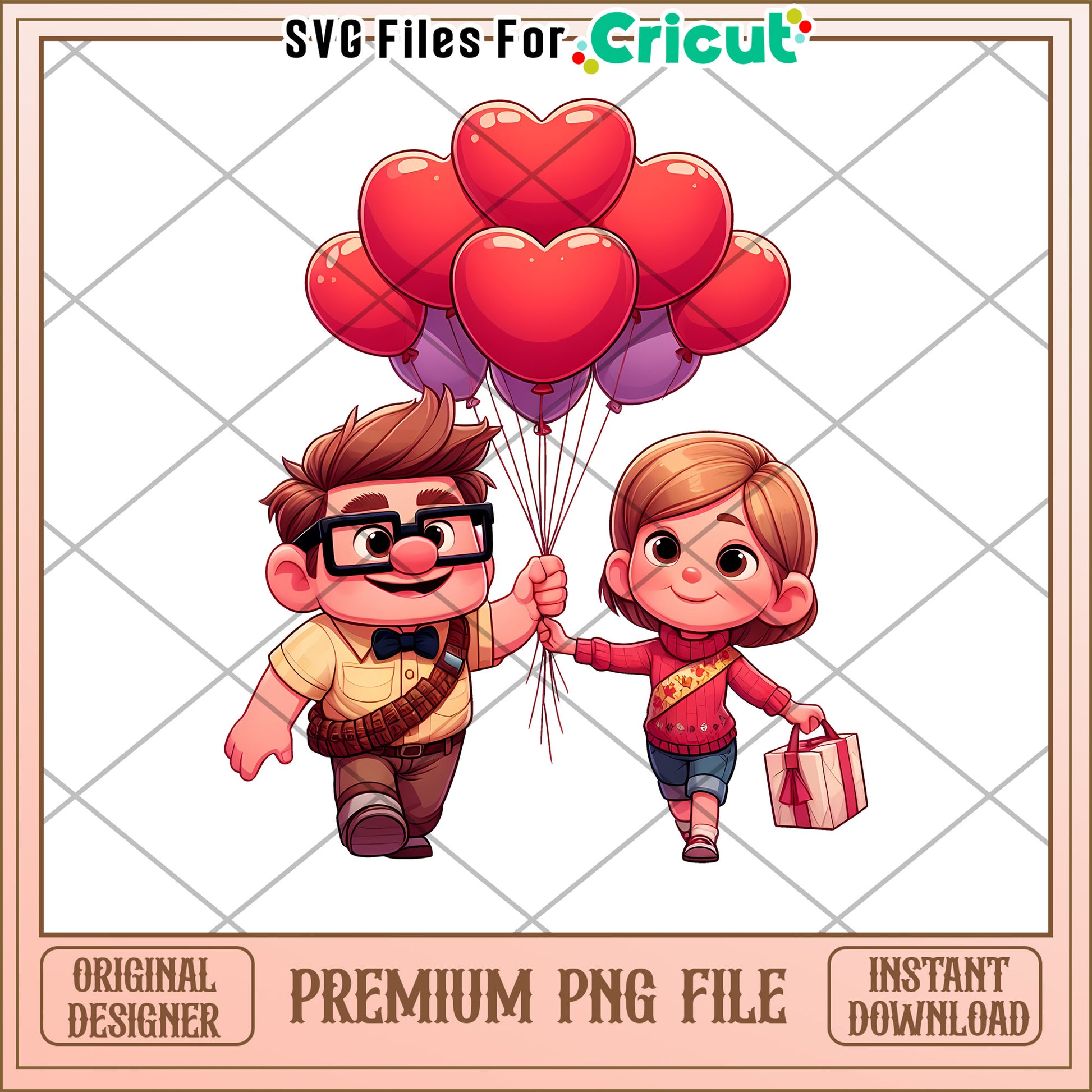 Heart Balloon PNG File for Cricut Crafts and Printables Download