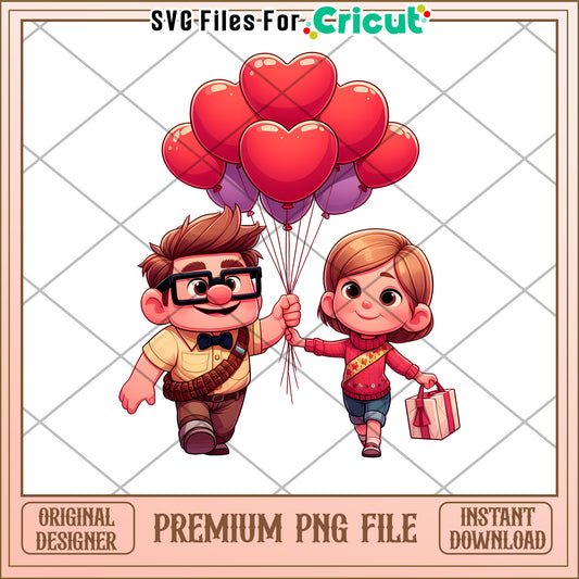 Heart Balloon PNG File for Cricut Crafts and Printables Download