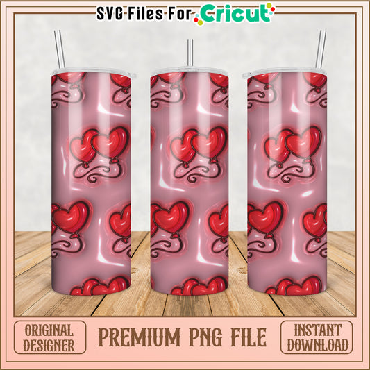 Heart Balloon Tumbler PNG Design