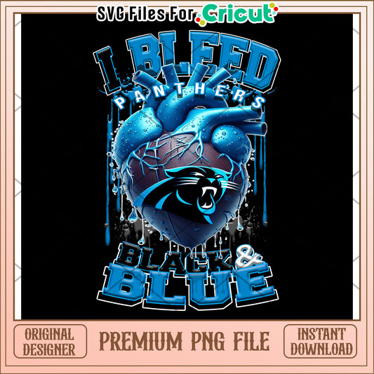 Heart Design for Panthers Fans, Perfect for Cricut Projects