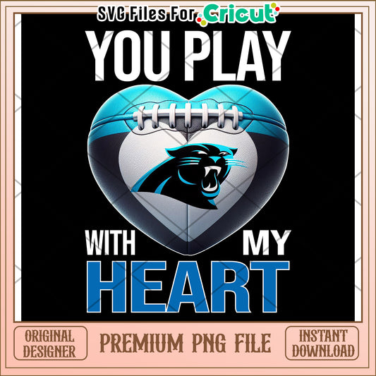 Heart Football Design for Cricut, Unique PNG File Download