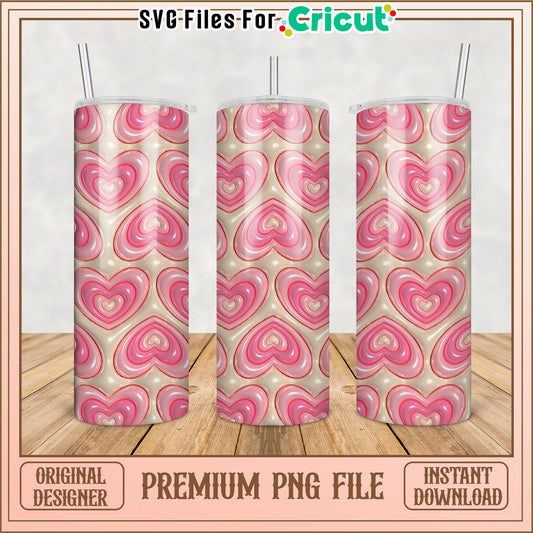 Heart Pattern Tumbler PNG File for Cricut Crafts and DIY Projects