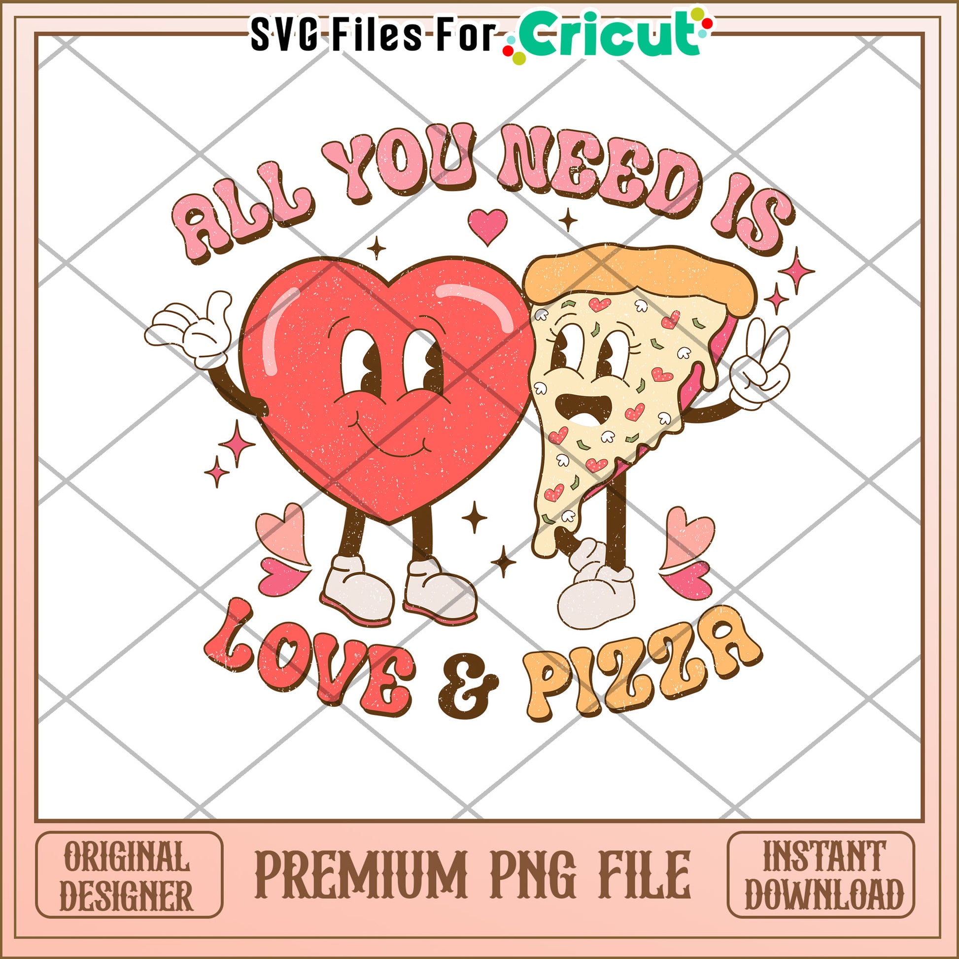 Heart Pizza Love PNG Valentines Day Design