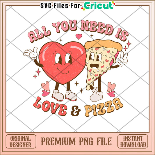 Heart Pizza Love PNG Valentines Day Design