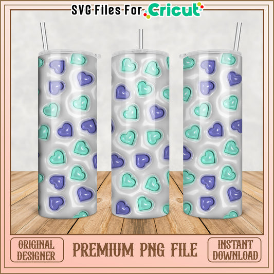 Heart Tumbler PNG Design Cricut