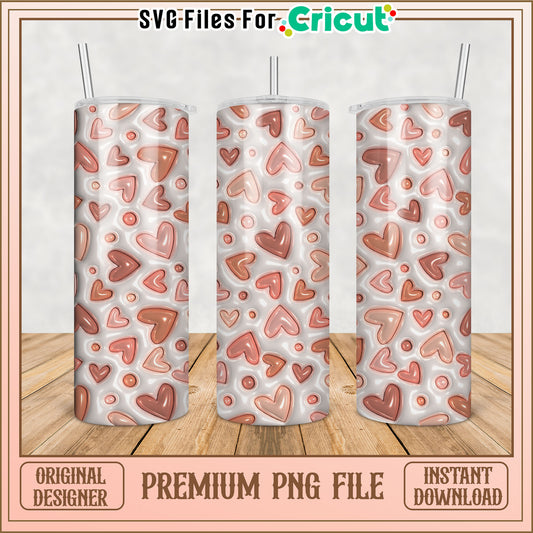 Heart Tumbler PNG Sublimation Design