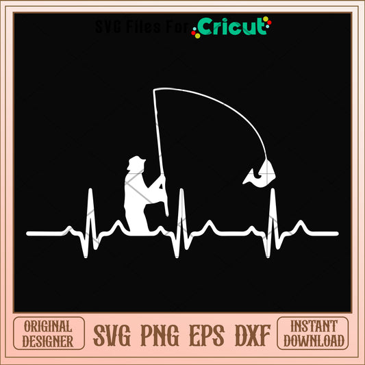 Heartbeat love fishing svg, heartbeat svg, other svg