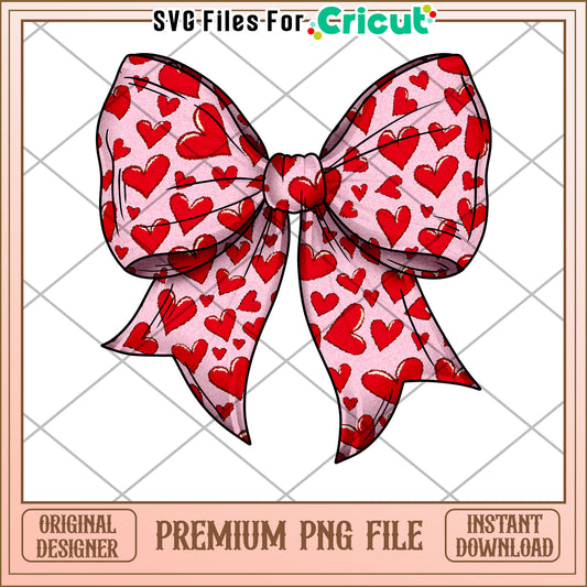 Hearts Bow PNG Valentines Day Design