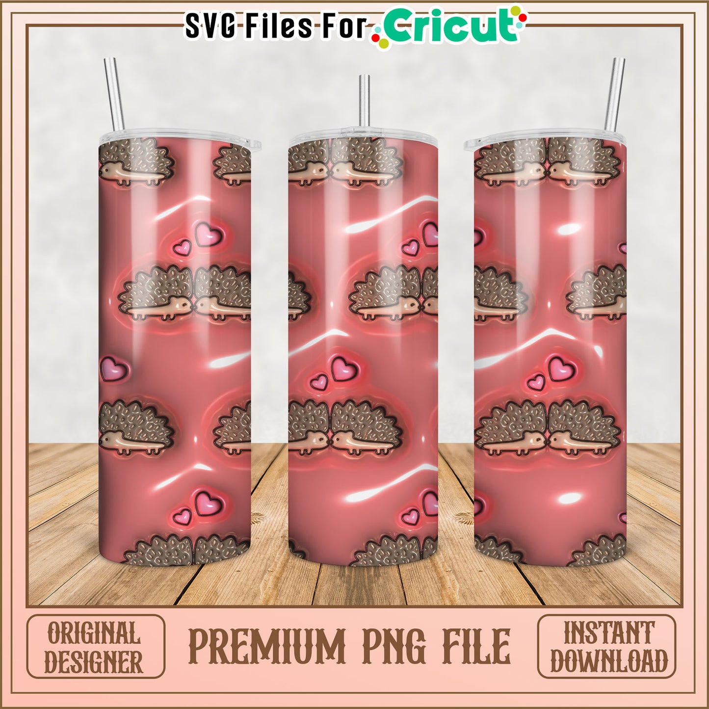 Hedgehog Tumbler PNG Design