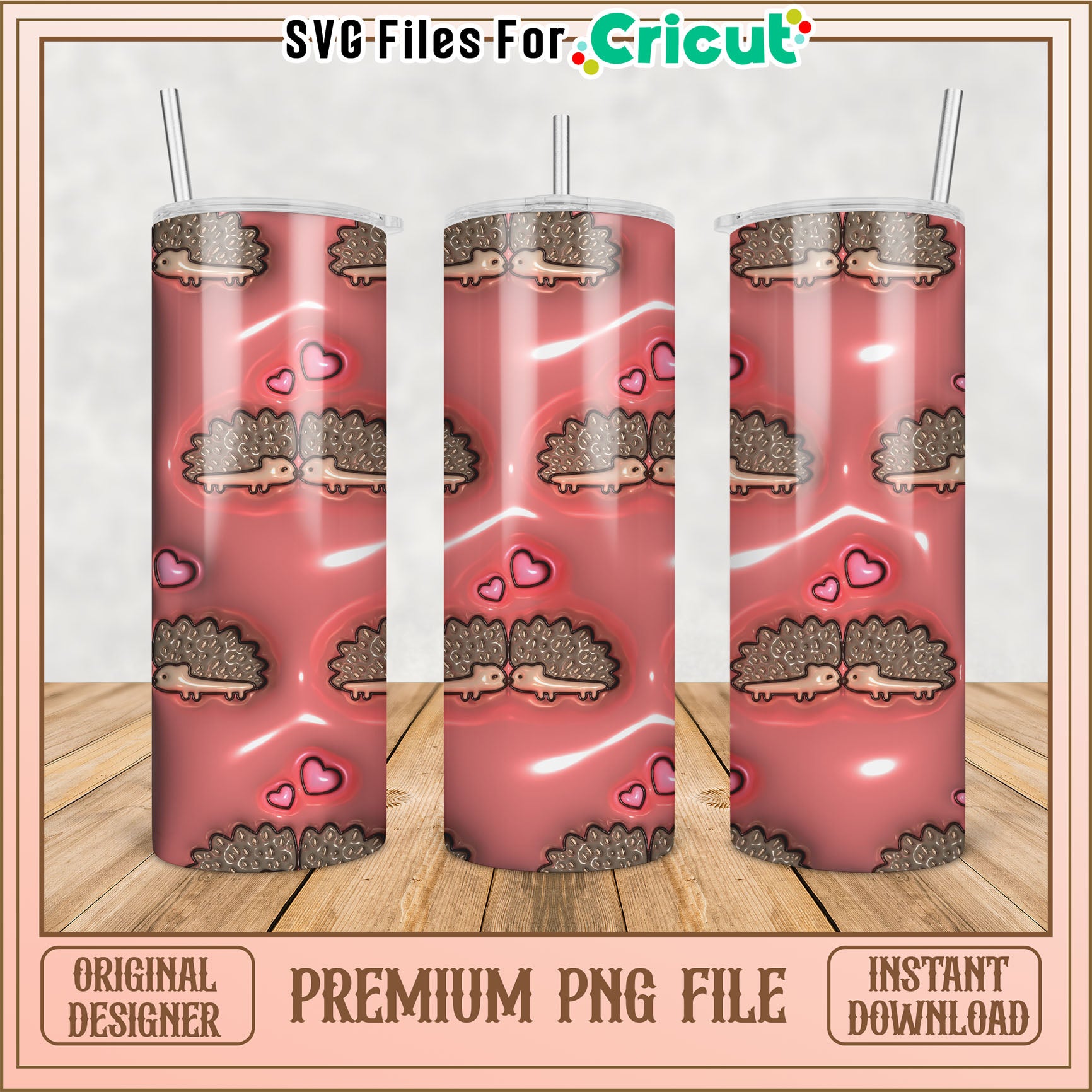 Hedgehog Tumbler PNG Design