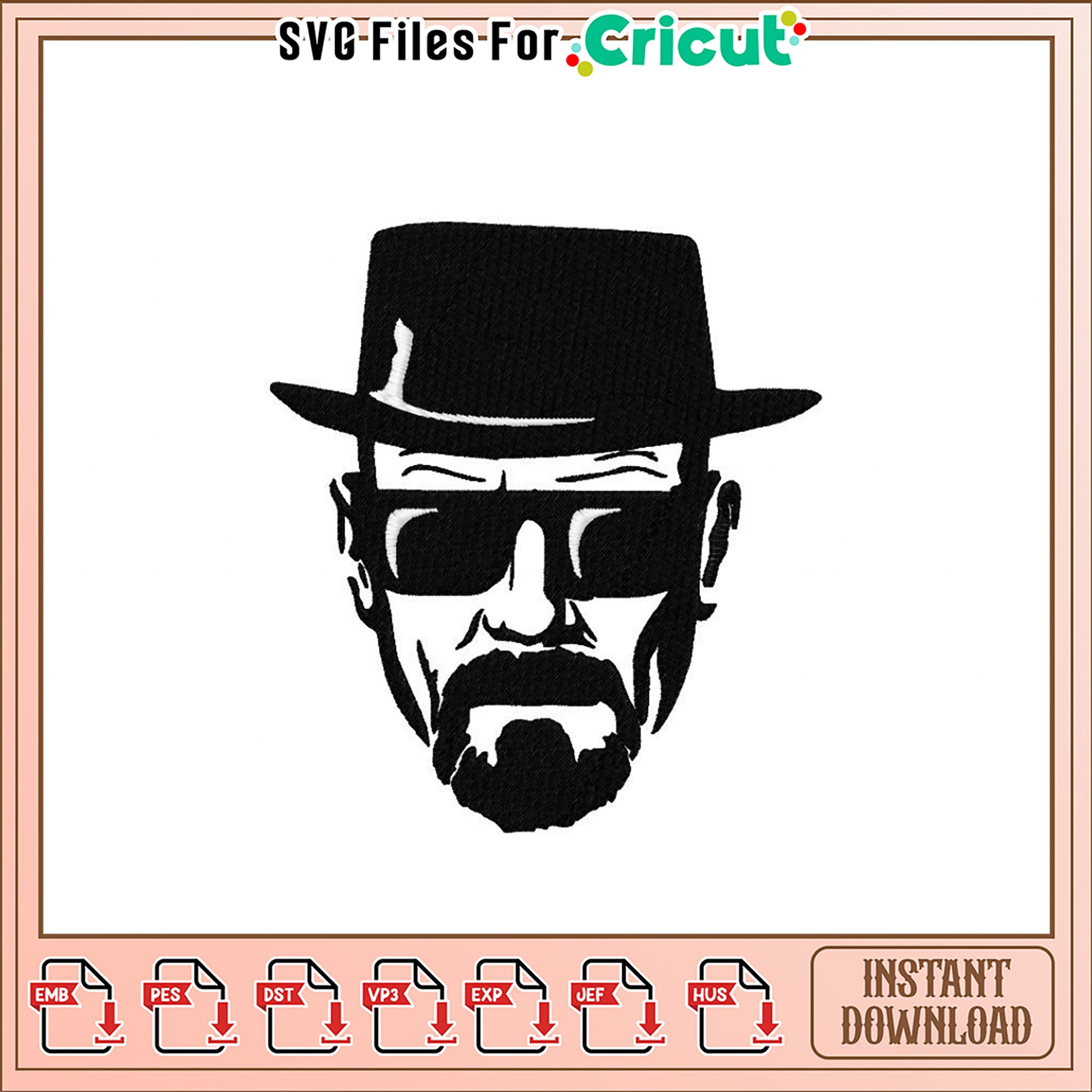 Heisenberg Embroidery Design Instant Download