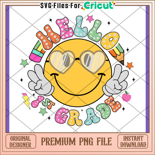 Hello 1st Grade PNG Design Instant Download