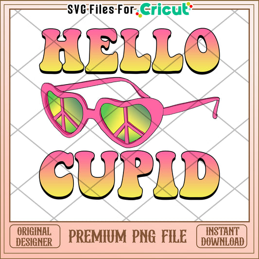 Hello Cupid PNG Design Peace Sunglasses