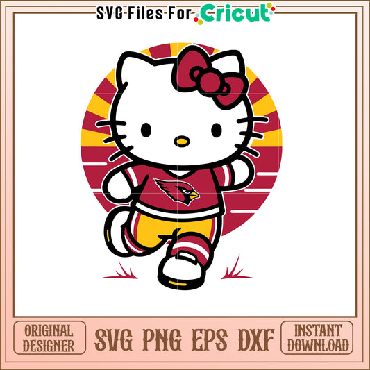 Hello Kitty Arizona Cardinals SVG Design for Fans