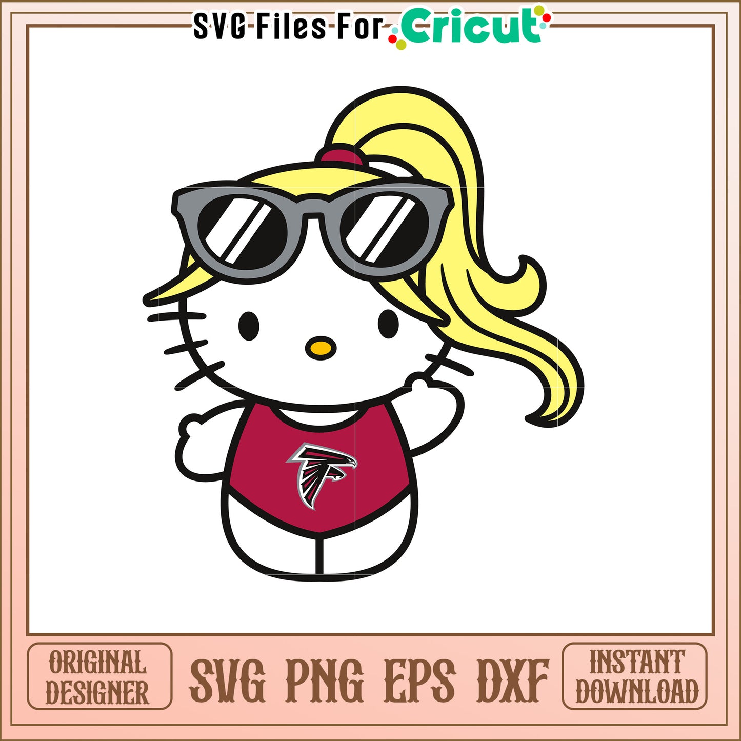 Hello Kitty Atlanta Falcons SVG Design for Fans