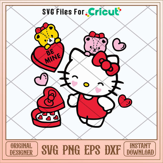 Hello Kitty Be Mine Candy Svg