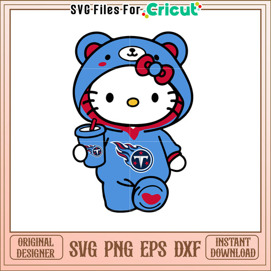 Hello Kitty Bear Fan SVG Design for Sports Lovers