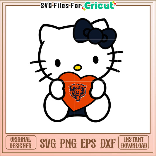 Hello Kitty Bears Heart SVG Design for Fans